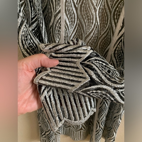 Hosanna Design Silver Lace Art-To-Wear Opening Evening Event Jacket Blazer 🌴 - Picture 9 of 10